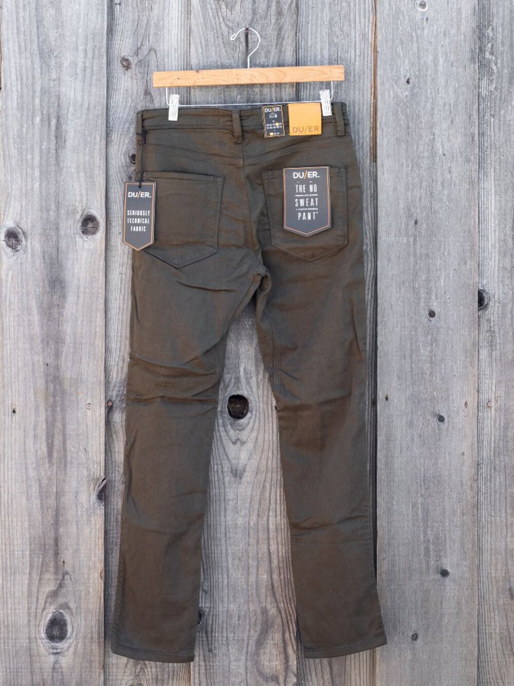 DU/ER No Sweat Slim Pants - Army Green (Olive), 31x30